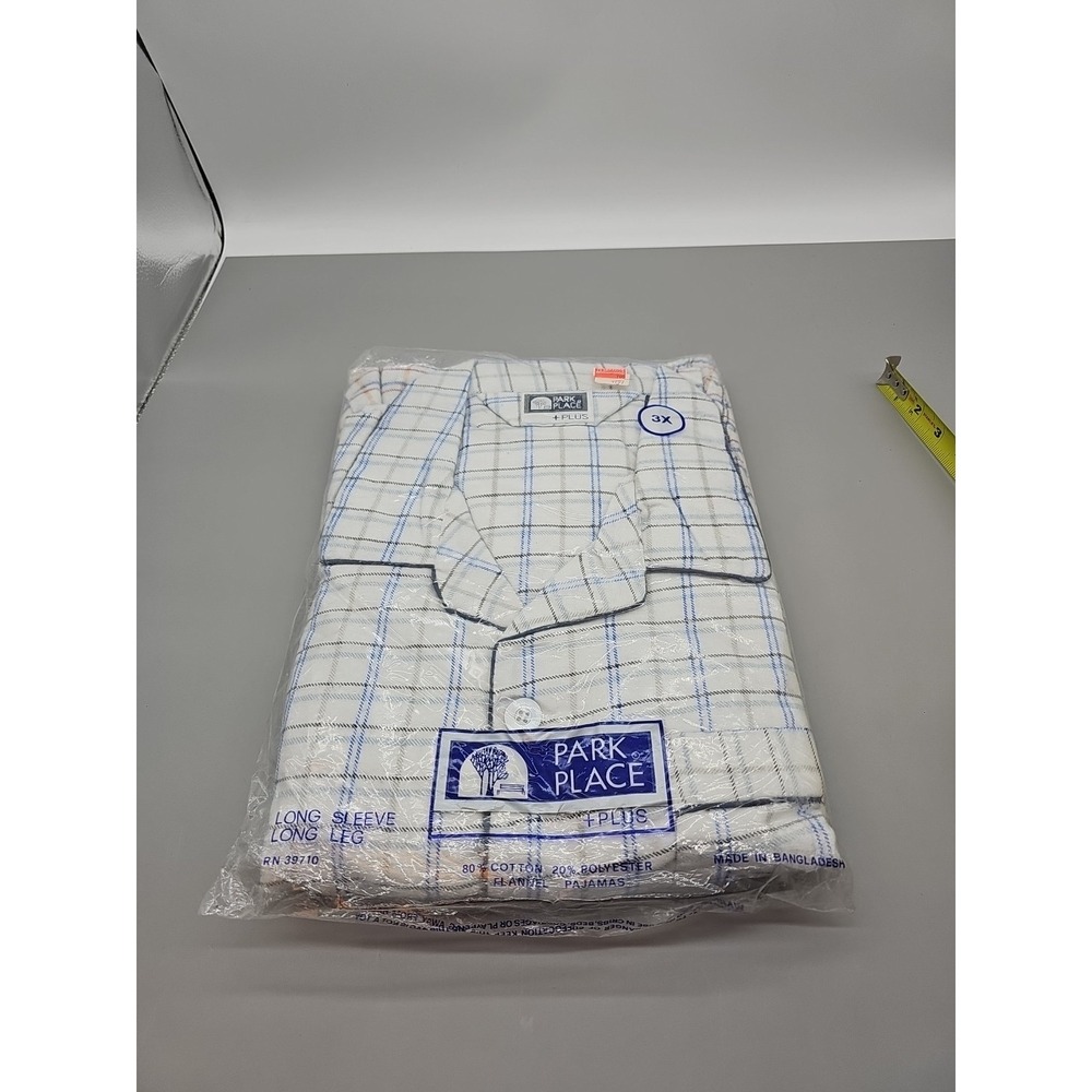 Vintage Park PlacevFlannel Pajamas Set Long Sleeve Elastic Waist New Nos